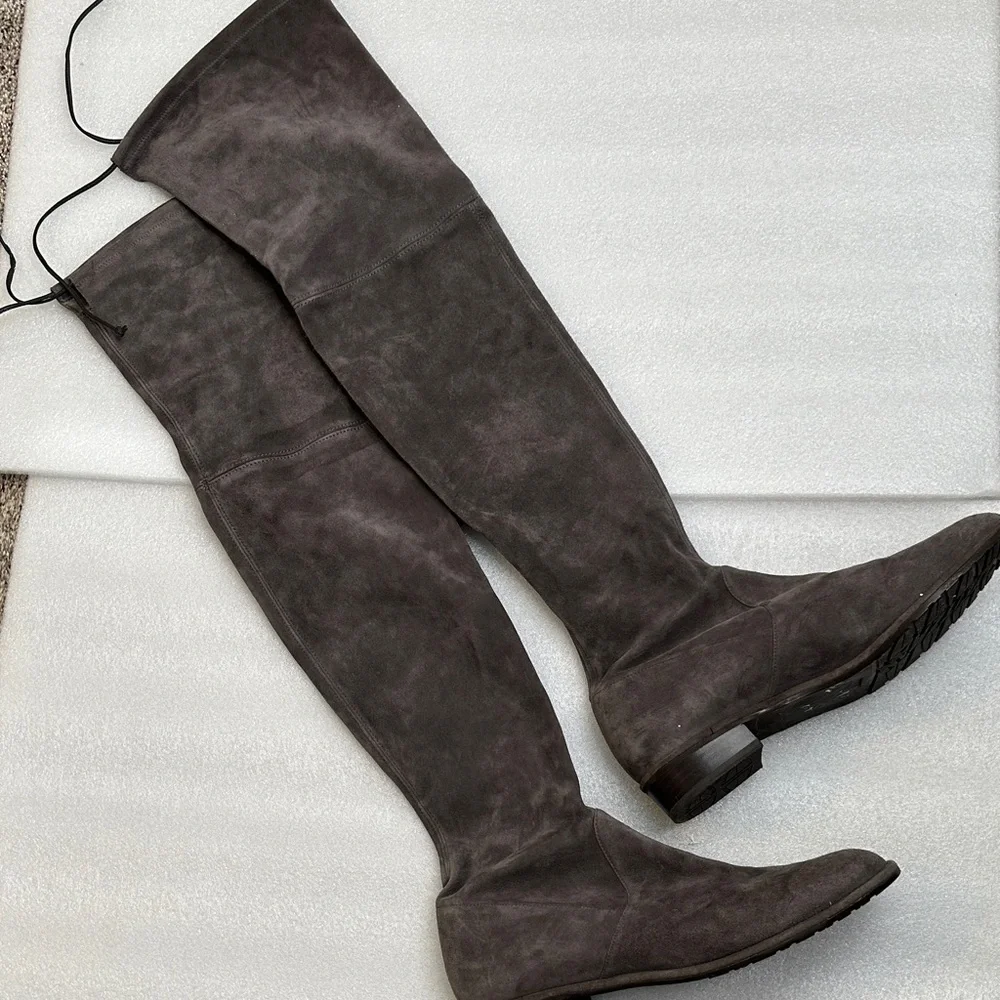 Stuart Weitzman Charcoals Garish brown lowlands Suede Over-the-Knee Boots SZ 10